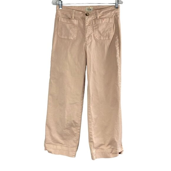 MARINE LAYER Women Wide Leg Pants Sz 6 Peach High Waist Cropped Jeans 30-2 - Picture 12 of 15